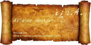 Ádler Aszter névjegykártya